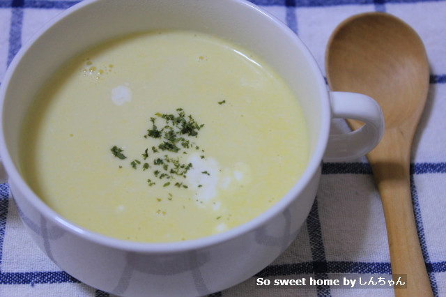 제철인 옥수수로 만드는 맛있는 "콘 스프"