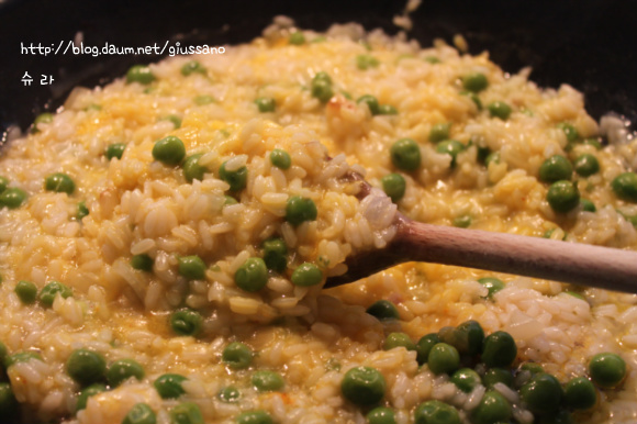 봄의 영양을 부드럽게 즐기는~완두콩 리조토(risotto)