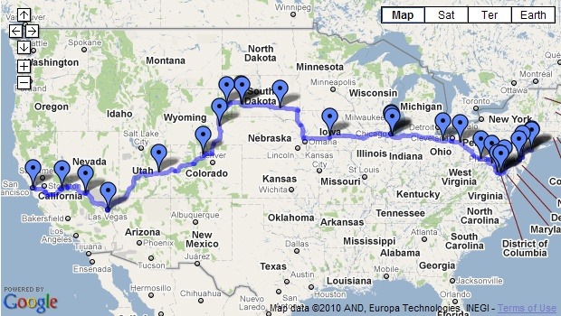 [2010] 2분만에 미국 걸어서 횡단하기(Guy Walks Across America)