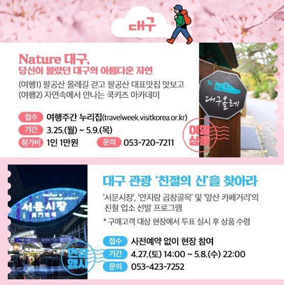 봄 여행주간, 서울에서 제주까지